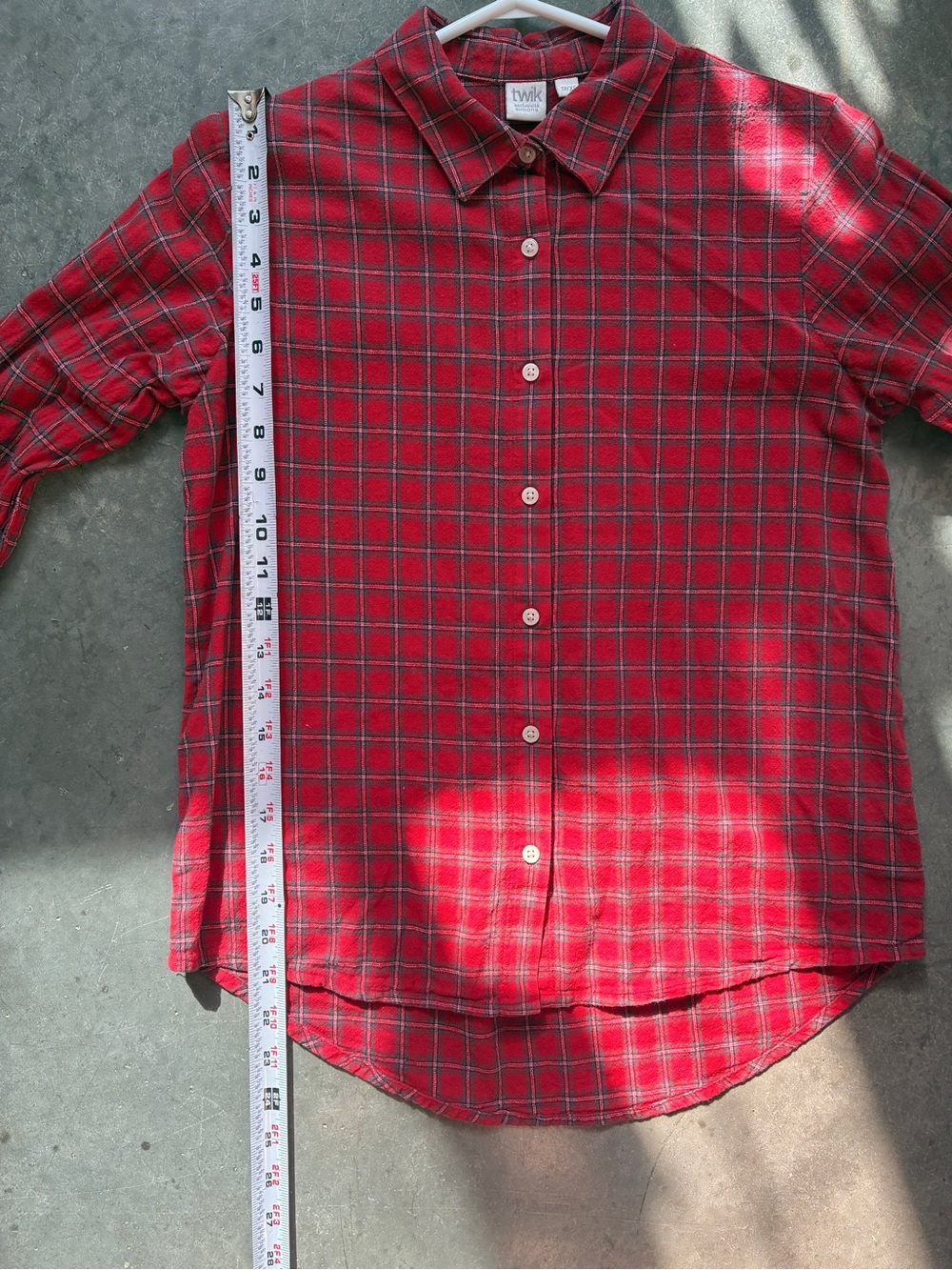 twik Red Plaid Button-Down flannel Shirt